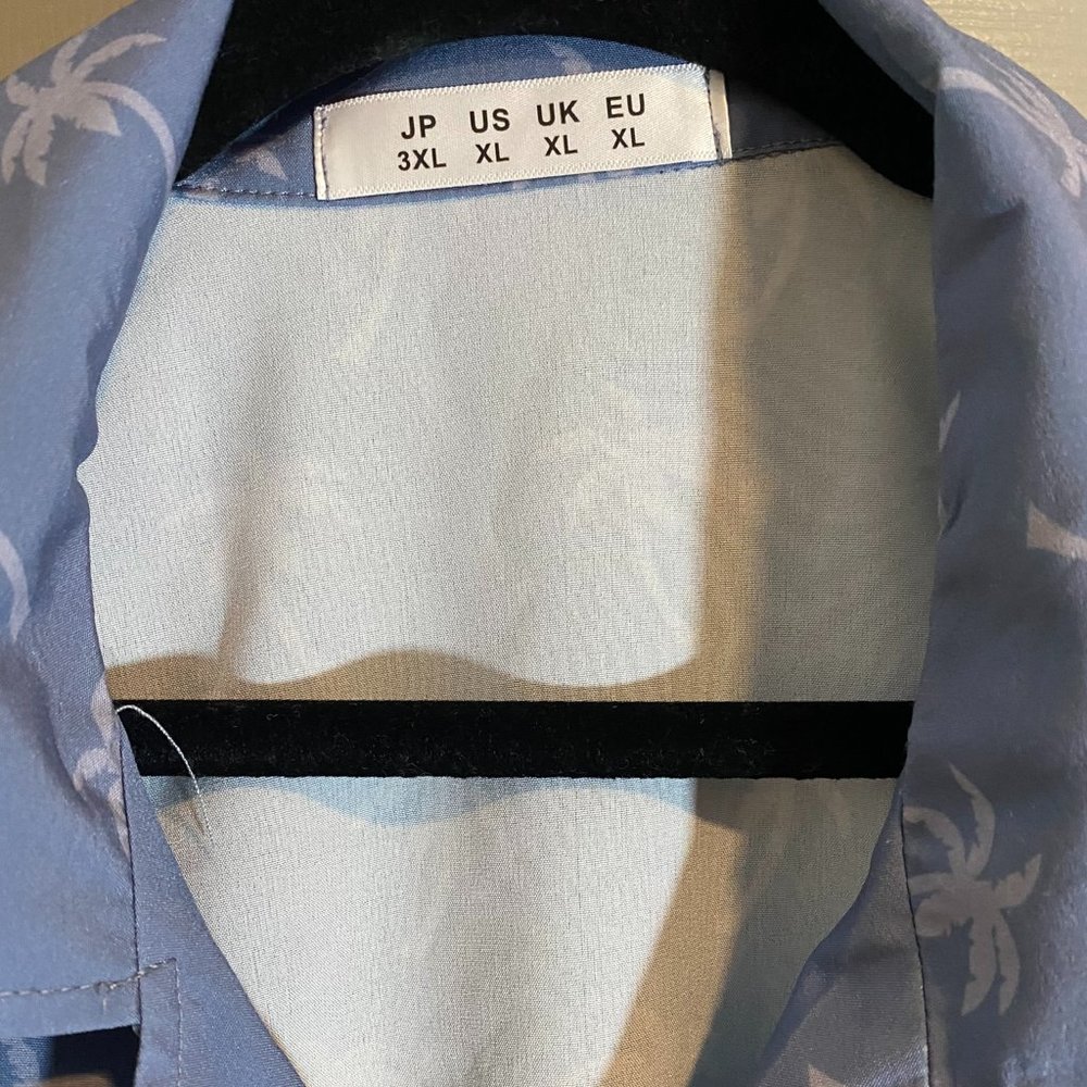 Blue Palm Tree Button Down Shirt - Picture 4 of 4